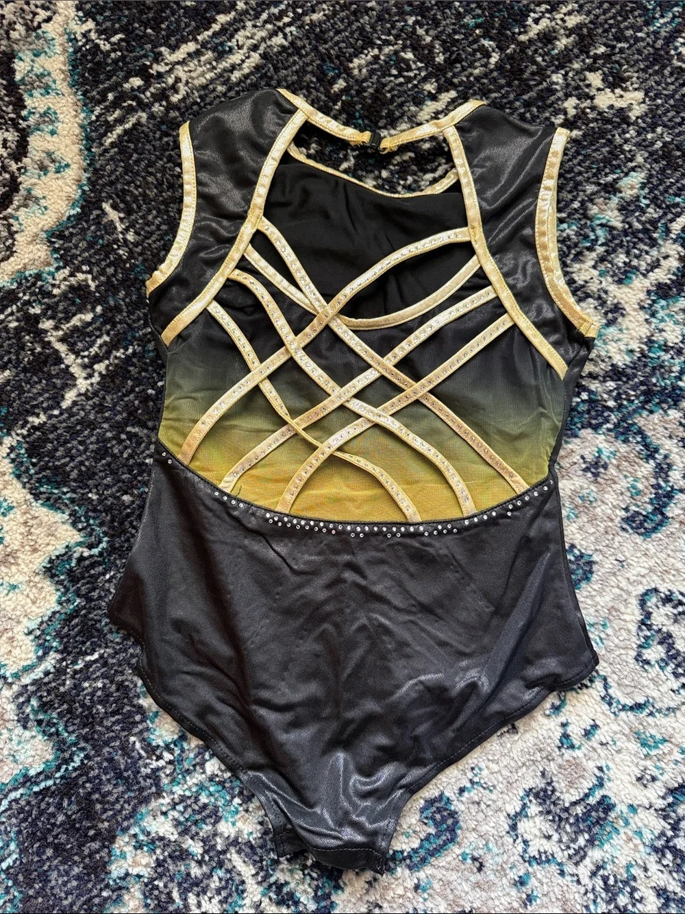 Kids Black and Gold Dance Leotard